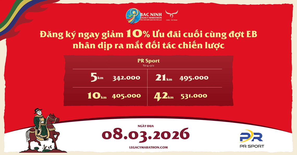 Giải chạy Bac Ninh Legacy Marathon 2026