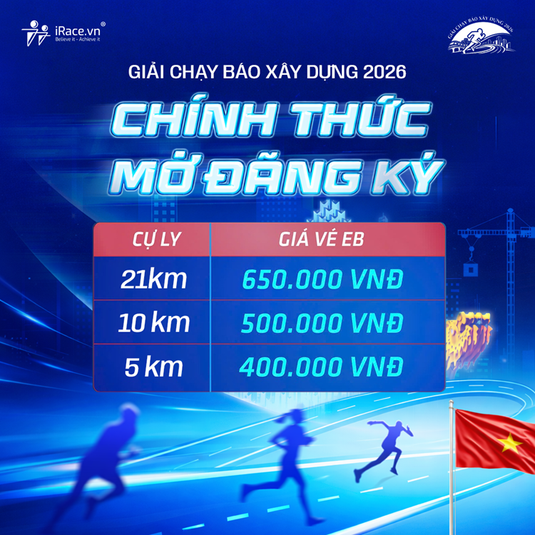 GIẢI CHẠY BÁO XÂY DỰNG RUNNING 2026 - VỮNG BƯỚC KIẾN TẠO TƯƠNG LAI